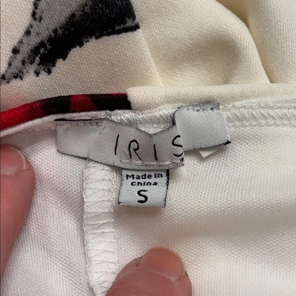 NWT Iris Red and White Rose Fit and Flare Mini Dress - Picture 7 of 9